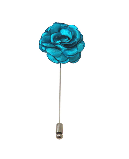 Solid Satin Floral Lapel Pin - 24 Colors