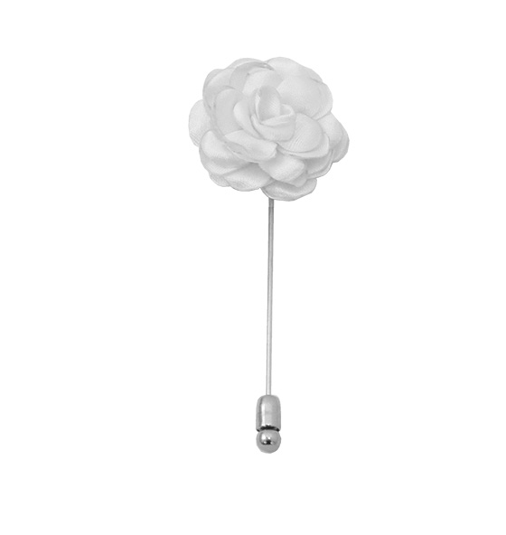 Solid Satin Floral Lapel Pin - 24 Colors