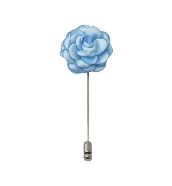 Solid Satin Floral Lapel Pin - 24 Colors