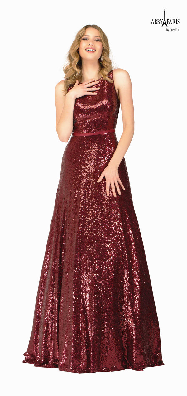 Lucci Lu style 981023 dress in burgundy