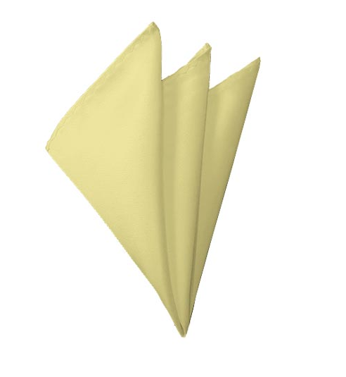 New Solid Satin Pocket Square - Light Yellow