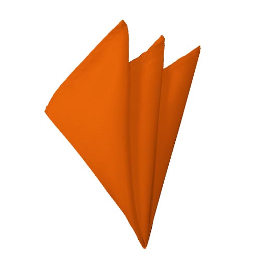 New Solid Satin Pocket Square - Orange