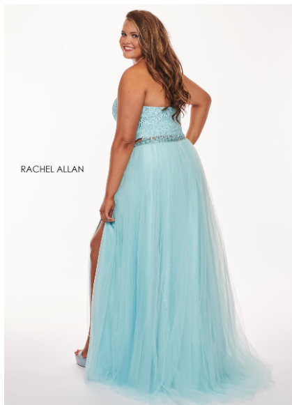 Rachel Allan 6668 Mint Blue 2 Piece A-Line Dress