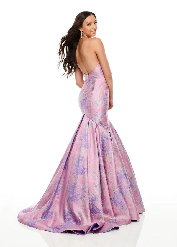 Rachel Allan 7032 Lilac Fit-N-Flare Mermaid Dress with Train