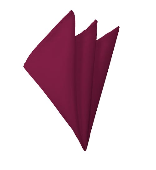 New Solid Satin Pocket Square - Raspberry