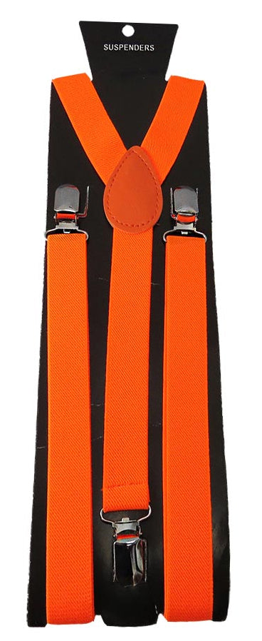 Adjustable Clip-on Suspenders - Orange