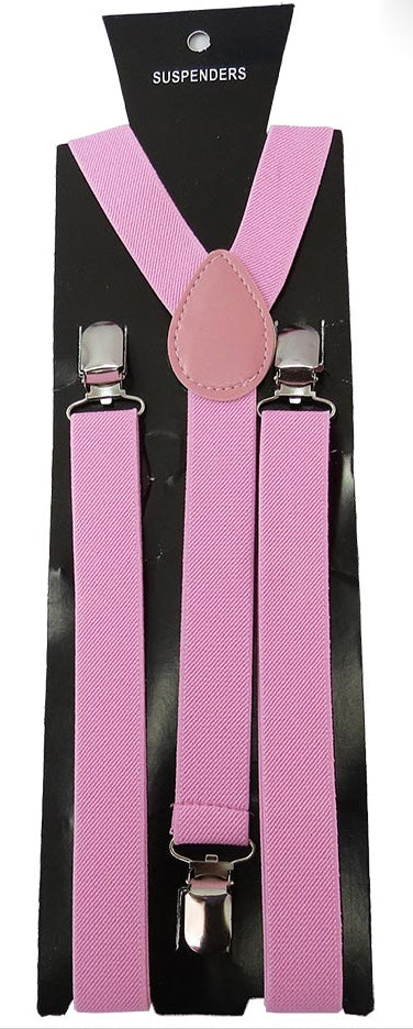 Adjustable Clip-on Suspenders - Light Pink