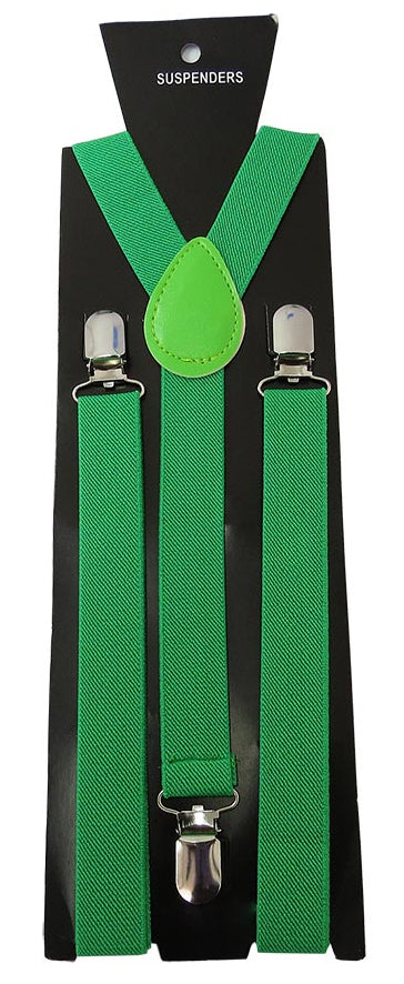 Adjustable Clip-on Suspenders - Green