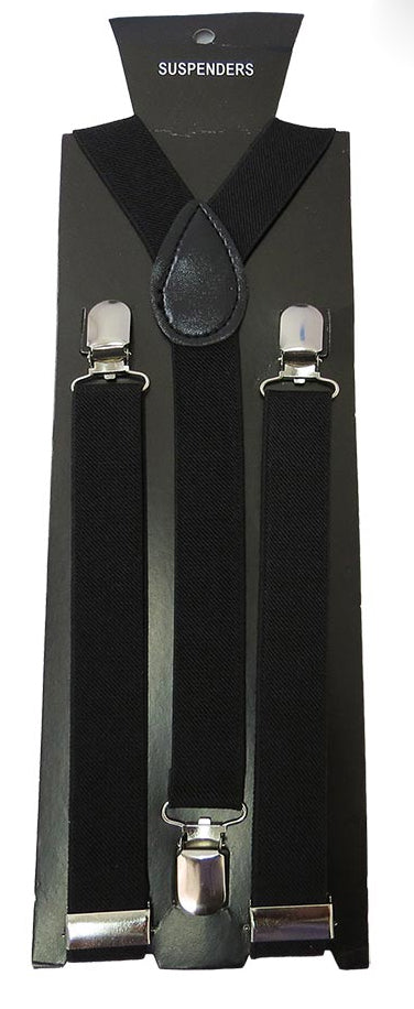 Adjustable Clip-on Suspenders - Black