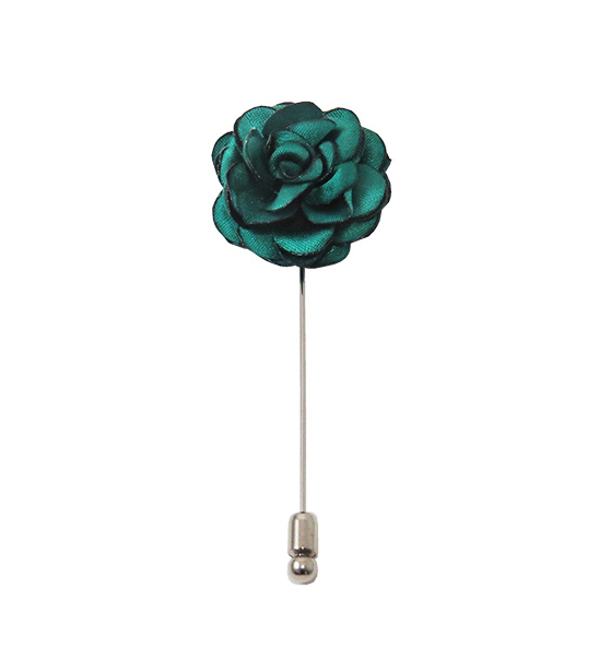 Solid Satin Floral Lapel Pin - 24 Colors